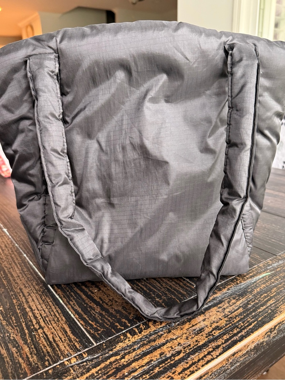 Baggu Quilted Padded Tote Bag in Charcoal Black